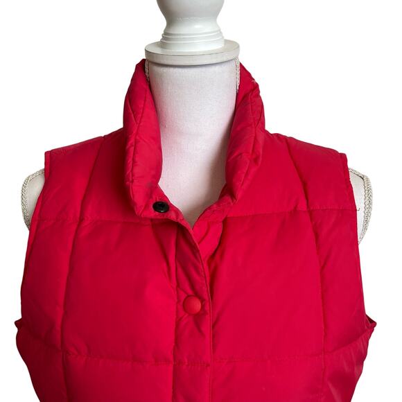 Lands End Puffer Down Vest Women's Size M Medium Pink Zip Pockets Gorpcore - Picture 2 of 8